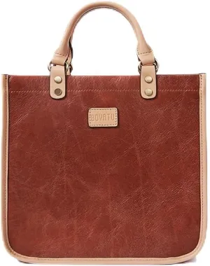 Leather Purse Tote Bags for Women: Genuine Leather Crossbody Bag for Travel Commute - Fashion Ladies Satchel Handbag