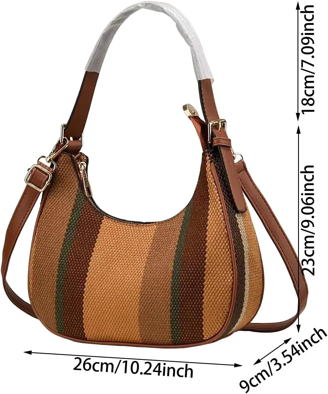 Leather Purses Shoulder Bag Simple Contrast Color Underarm Bag Fashionable And Stylish Large Capacity Canvas Crossbody