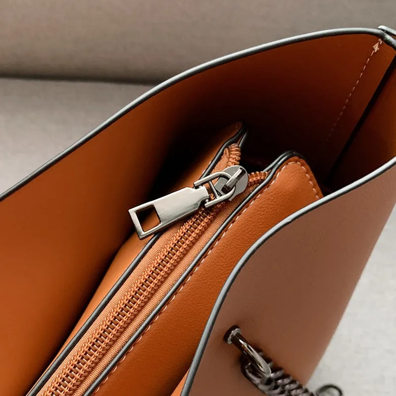 Leather Shoulder Bags, High Capacity Handbags, Women Large Shoulder Travel Bag