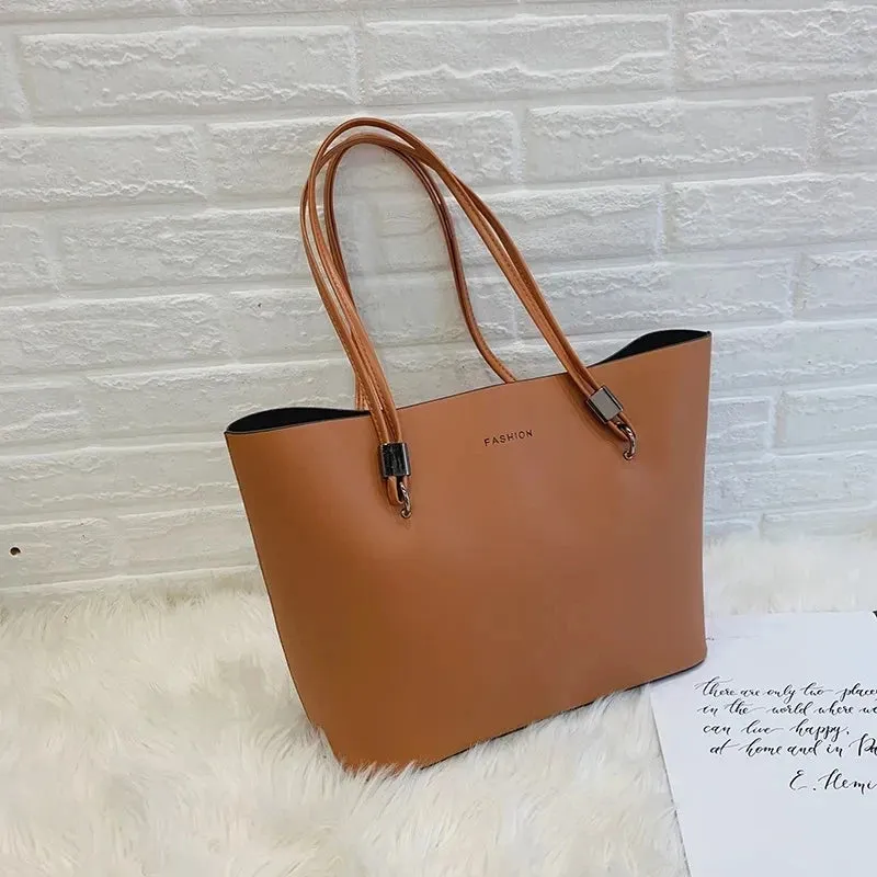 Leather Shoulder Bags, High Capacity Handbags, Women Large Shoulder Travel Bag