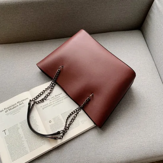 Leather Shoulder Bags, High Capacity Handbags, Women Large Shoulder Travel Bag