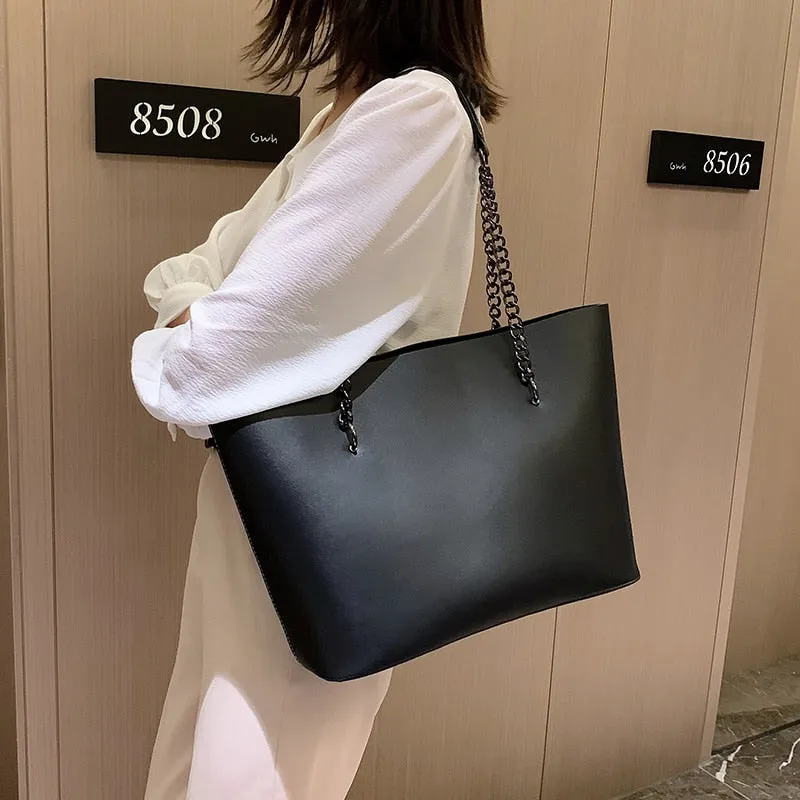 Leather Shoulder Bags, High Capacity Handbags, Women Large Shoulder Travel Bag