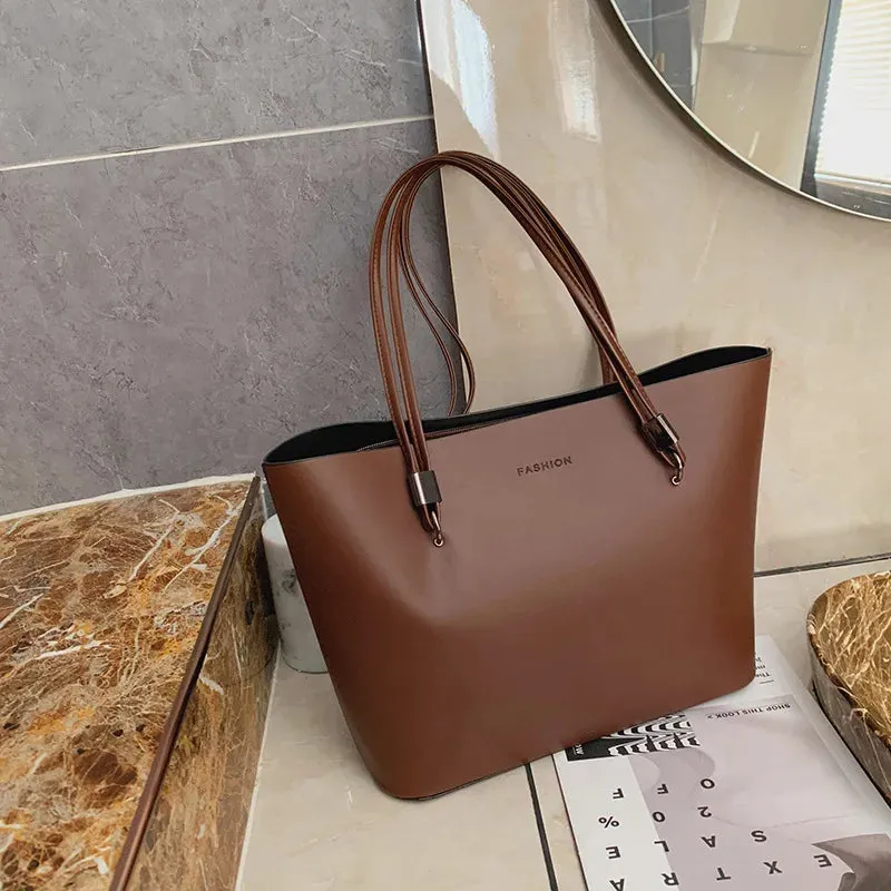 Leather Shoulder Bags, High Capacity Handbags, Women Large Shoulder Travel Bag