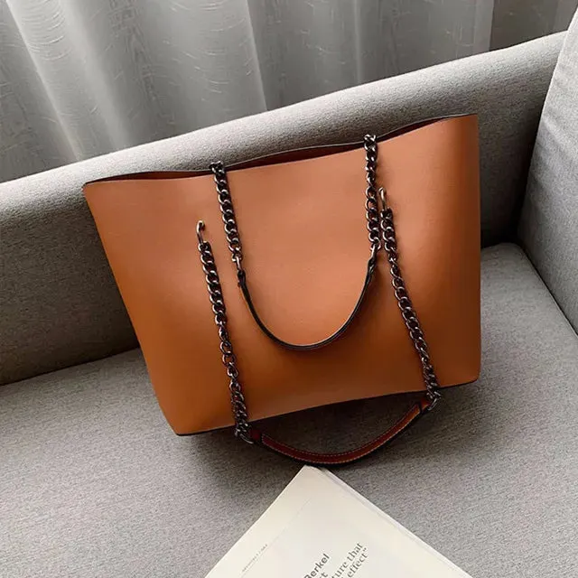 Leather Shoulder Bags, High Capacity Handbags, Women Large Shoulder Travel Bag