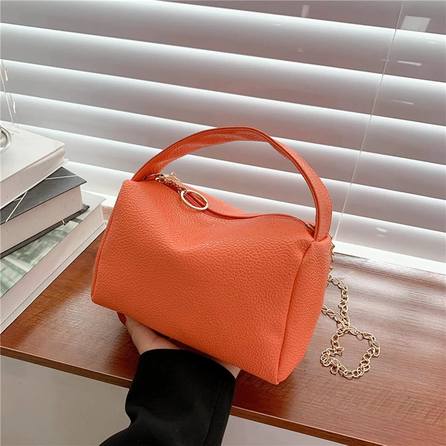 Leather Trendy Purse Fashion Women Artificial Leather Solid Color Zipper Phone Bag Shoulder Bag Messenger