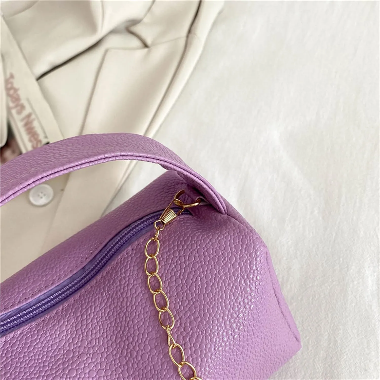 Leather Trendy Purse Fashion Women Artificial Leather Solid Color Zipper Phone Bag Shoulder Bag Messenger
