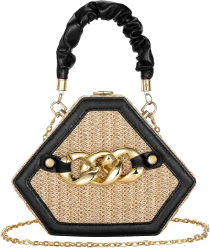 LEVOTIER Woven Straw Crossbody Bags for Women - Handmade Casual Beach Purse