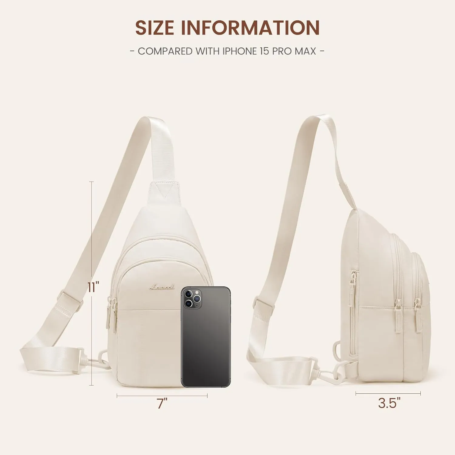LOVEVOOK Sling Bag for Women, Puffer Crossbody Bags for Women, Small Sling Backpack, Travel Hiking Chest Bag Daypack