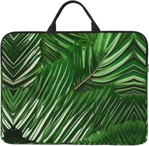 Lush green palm leaves 14in Laptop Case Sleeve Bag  Shoulder Messenger Briefcase Carrying Handle and Accessory Pocket