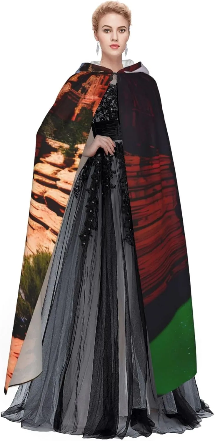 Lush green palm leaves Cloak Hooded Women Men - Hood Costume for Halloween, Hooded Cloak Parties, and Cosplay Cape