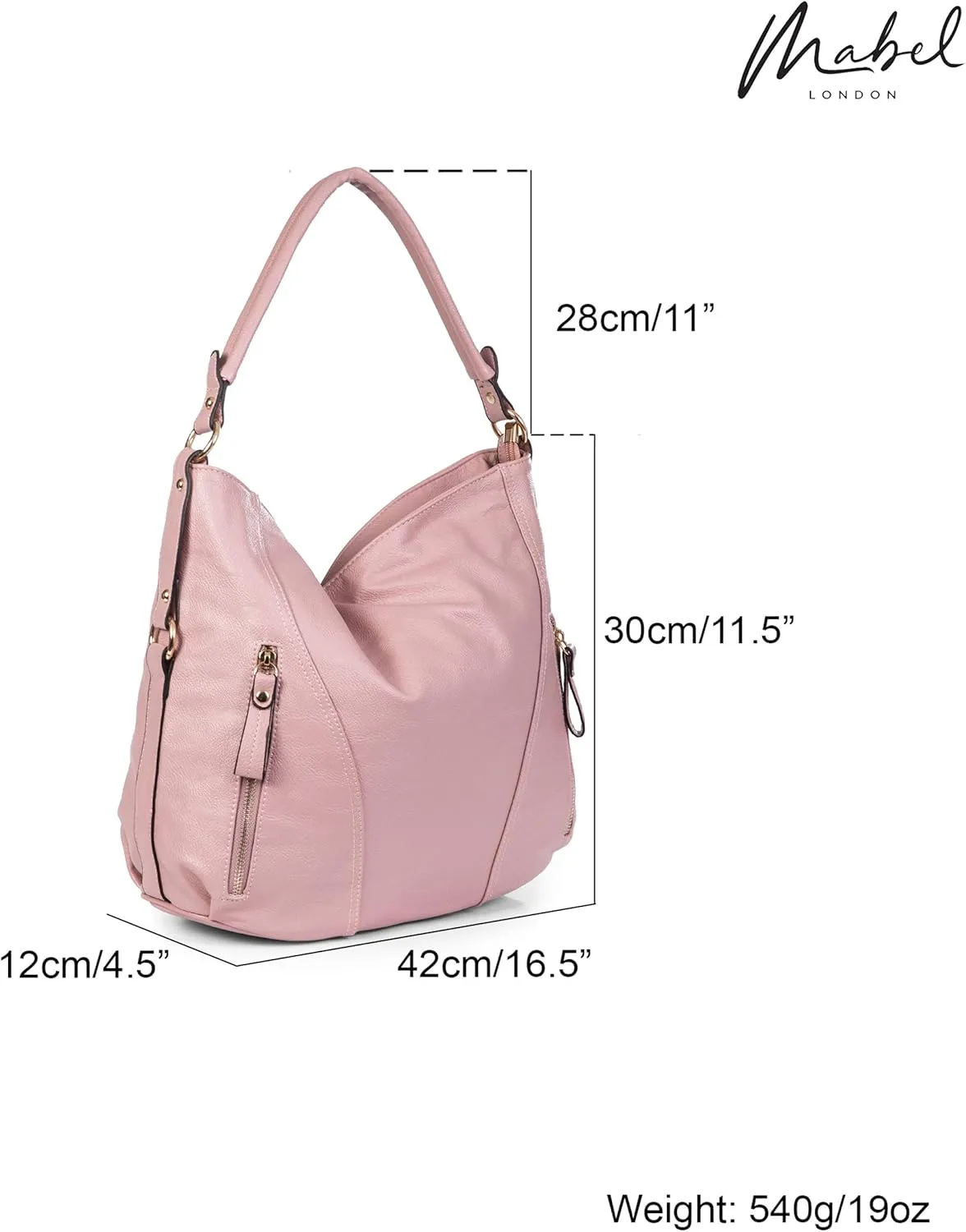 Mabel Large Tote Shoulder Bag  Faux Leather Everyday Handbag  Spacious Slouch Style Purse  Paula