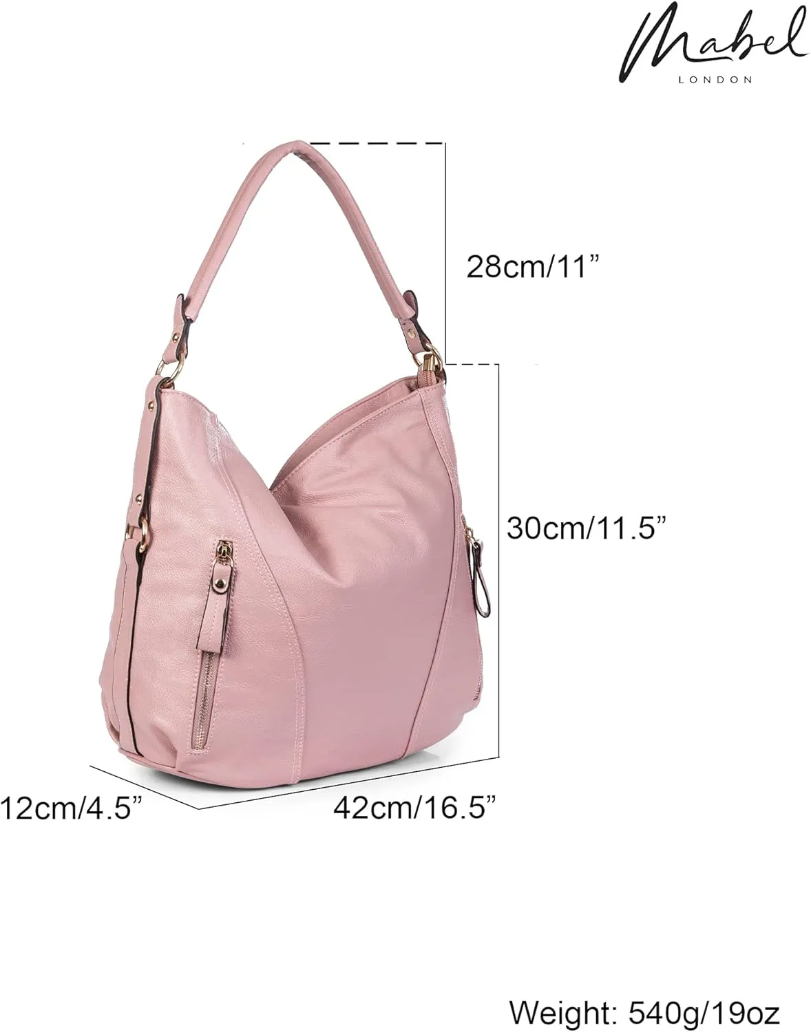 Mabel Large Tote Shoulder Bag  Faux Leather Everyday Handbag  Spacious Slouch Style Purse  Paula