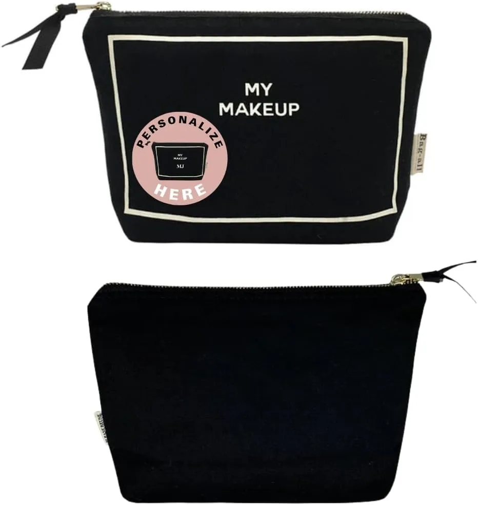 Makeup Bag for Women | Cosmetic Bag Organizer for Girls | Makeup Pouch for Traveling| Toiletry Bags for Women | Make Up Travel Pouches | Black