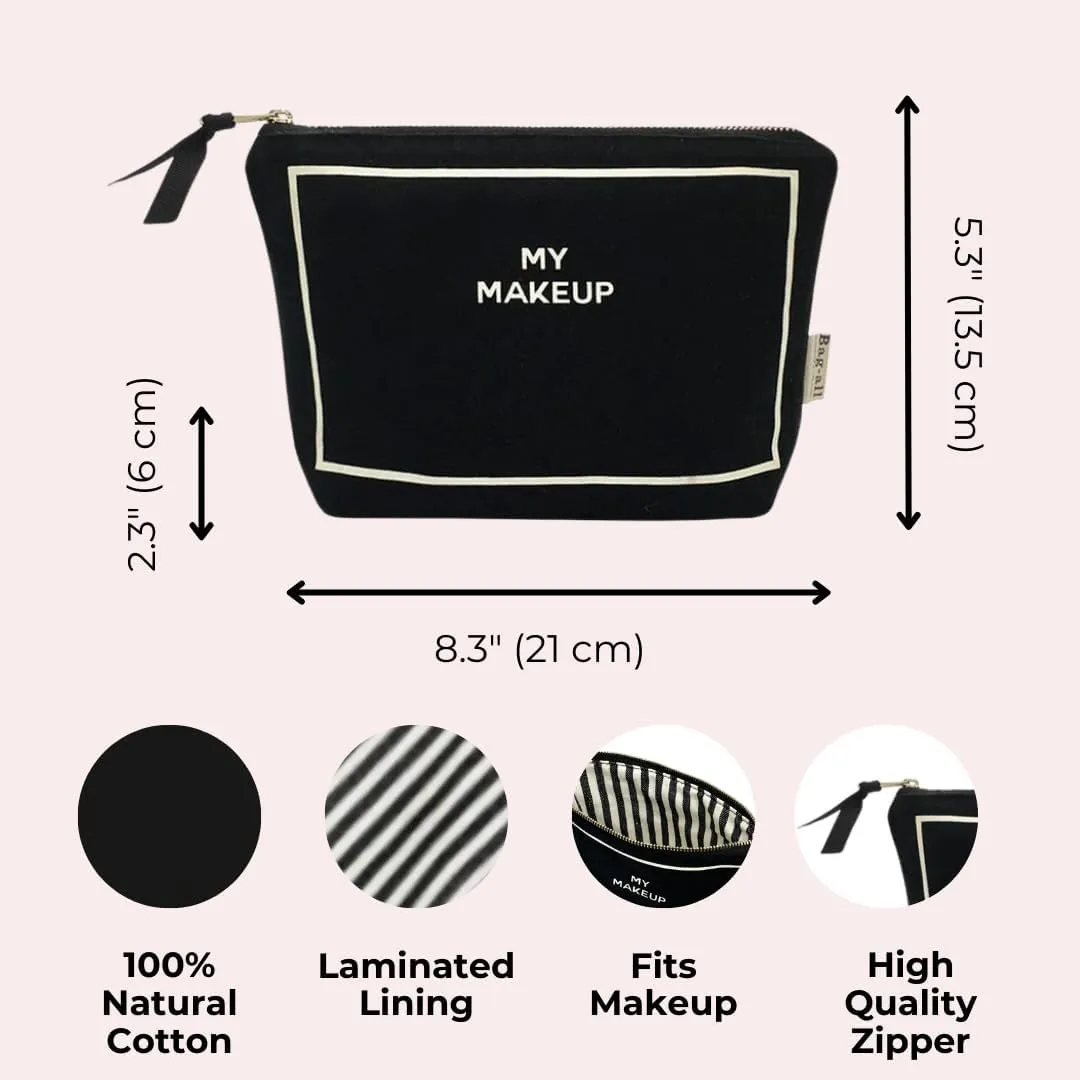 Makeup Bag for Women | Cosmetic Bag Organizer for Girls | Makeup Pouch for Traveling| Toiletry Bags for Women | Make Up Travel Pouches | Black