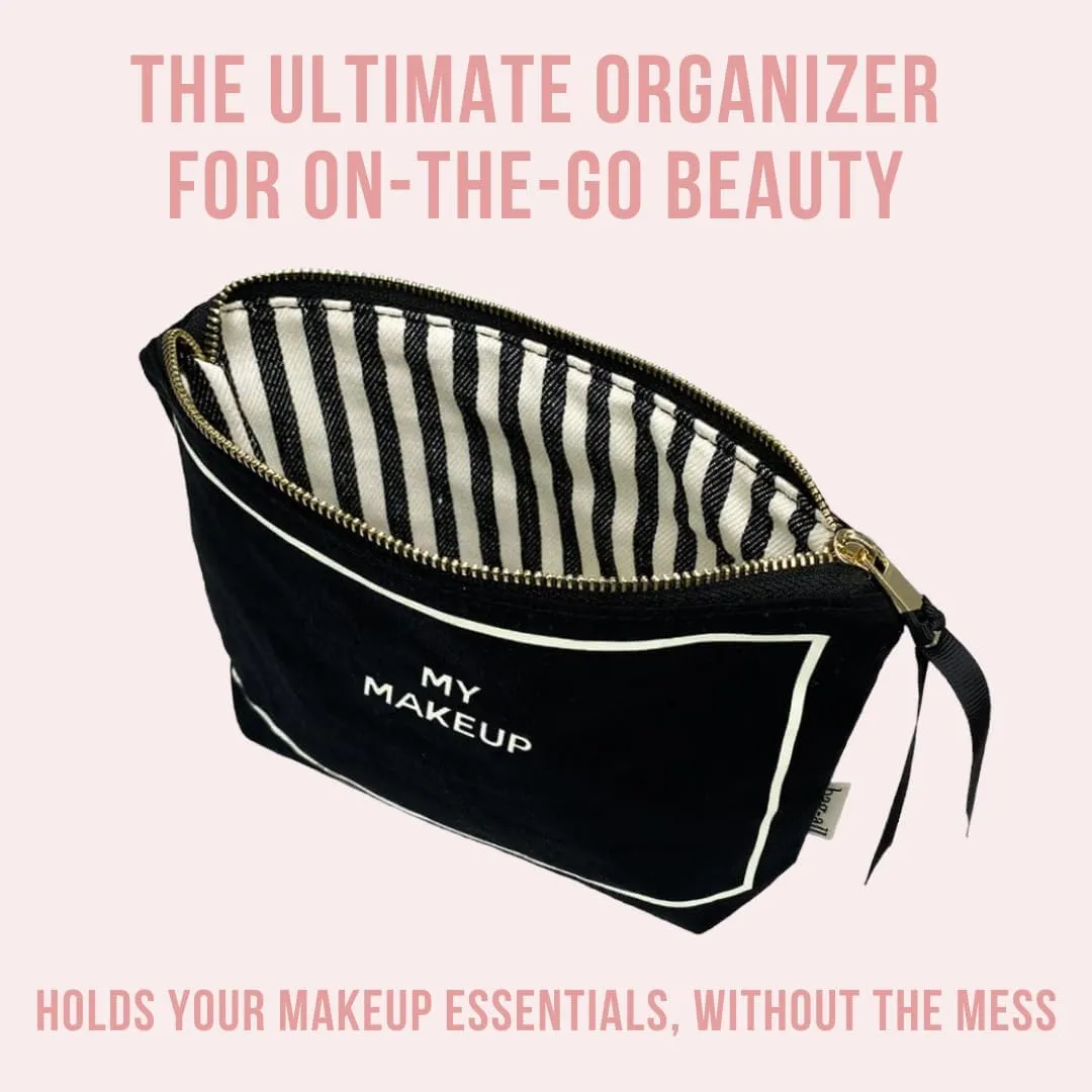 Makeup Bag for Women | Cosmetic Bag Organizer for Girls | Makeup Pouch for Traveling| Toiletry Bags for Women | Make Up Travel Pouches | Black