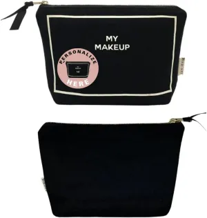 Makeup Bag for Women | Cosmetic Bag Organizer for Girls | Makeup Pouch for Traveling| Toiletry Bags for Women | Make Up Travel Pouches | Black