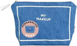 Makeup Bag for Women | Cosmetic Bag Organizer for Girls | Makeup Pouch for Traveling| Toiletry Bags for Women | Make Up Travel Pouches | Denim