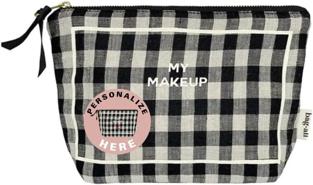 Makeup Bag for Women | Cosmetic Bag Organizer for Girls | Makeup Pouch for Traveling| Toiletry Bags for Women | Make Up Travel Pouches | Gingham