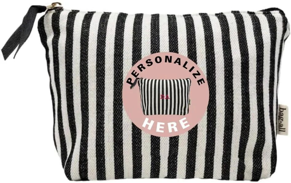 Makeup Bag for Women | Cosmetic Bag Organizer for Girls | Makeup Pouch for Traveling| Toiletry Bags for Women | Make Up Travel Pouches | Striped