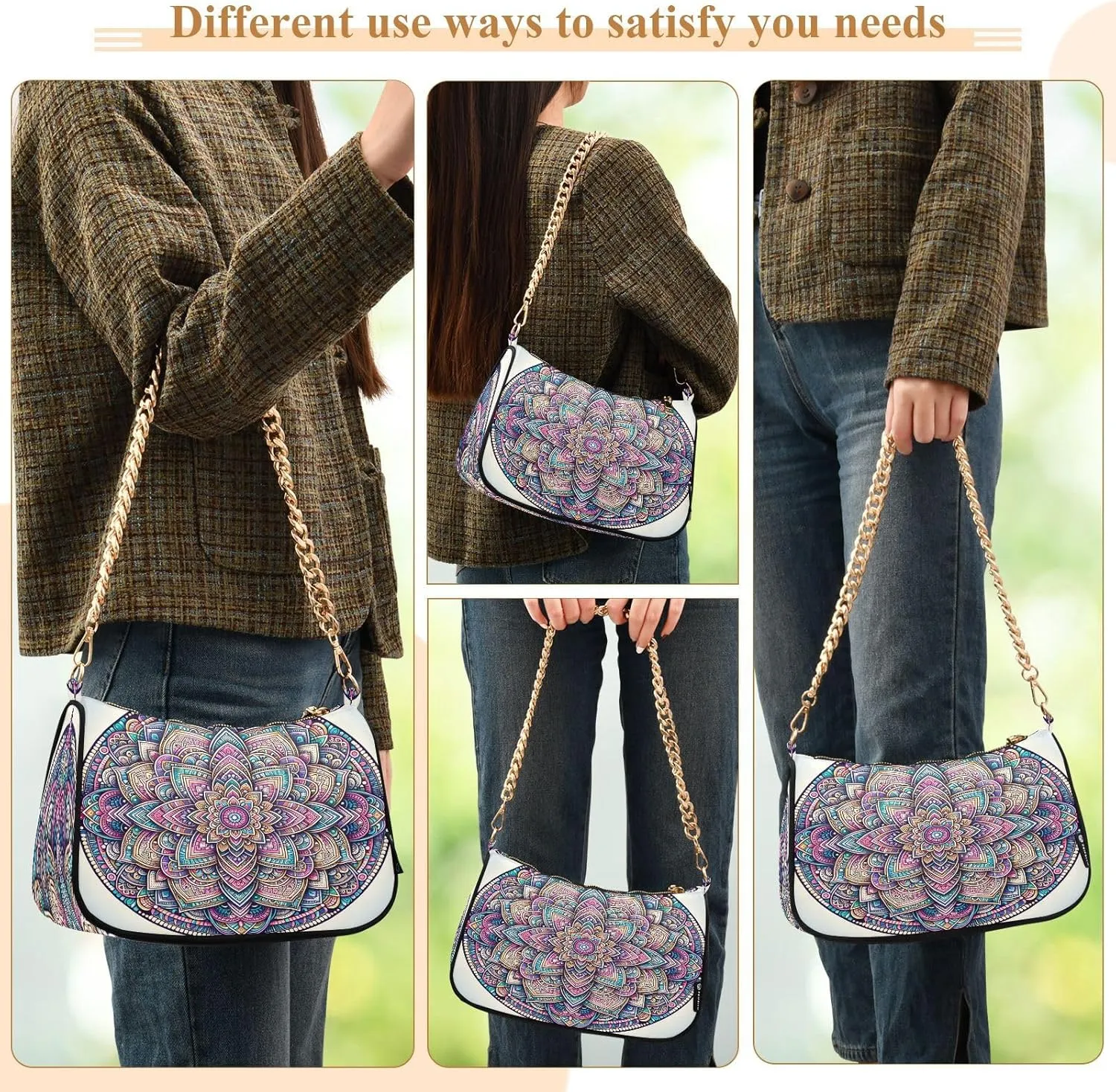 Mandala Hand Bags for Women, Purses Trendy