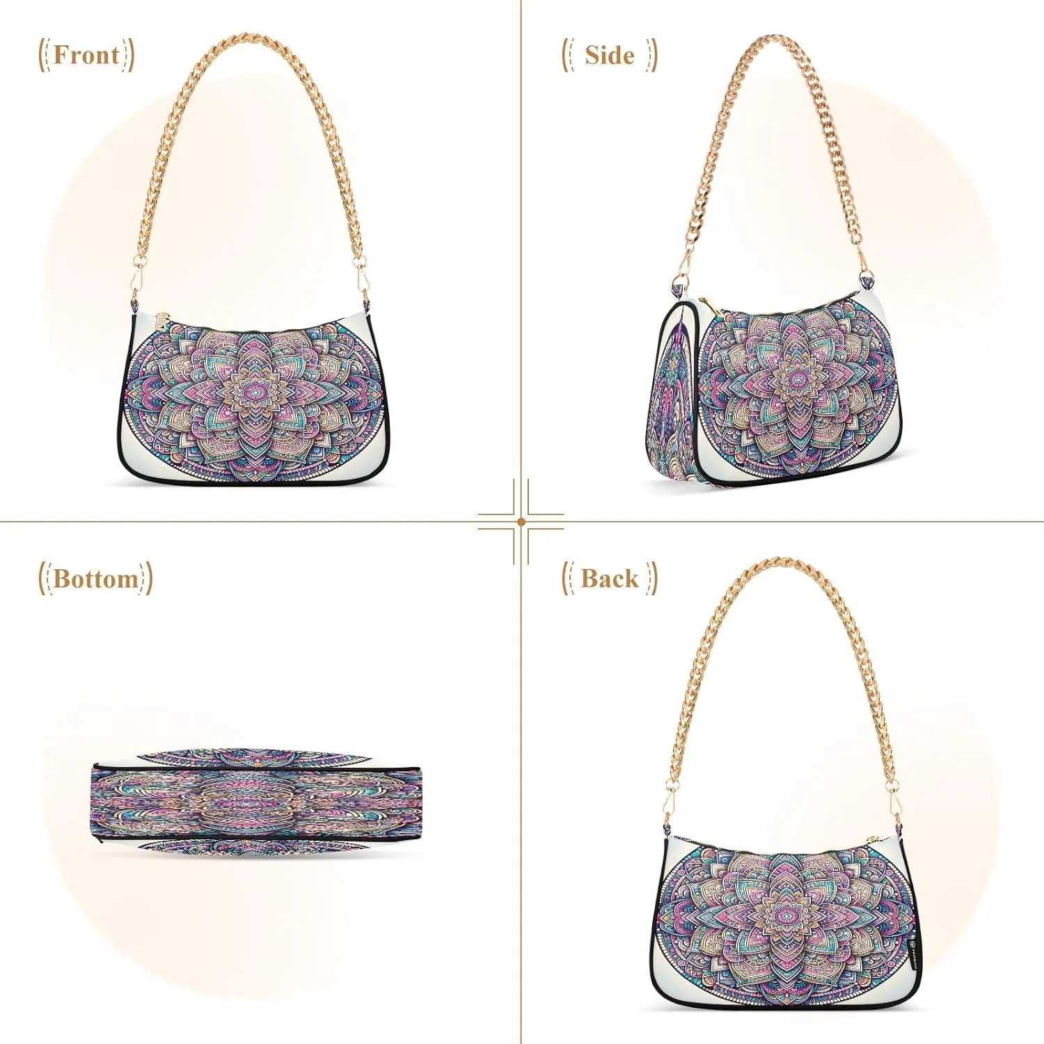 Mandala Hand Bags for Women, Purses Trendy