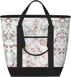 Marble Texture Copper Splatter Women's tote bags and reusable women's beach bags are suitable for travel insulation and cooling bags.