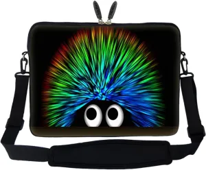 Meffort Inc 15 15.6 inch Neoprene Laptop Sleeve Bag Carrying Case with Hidden Handle and Adjustable Shoulder Strap - Cute Porcupine Design