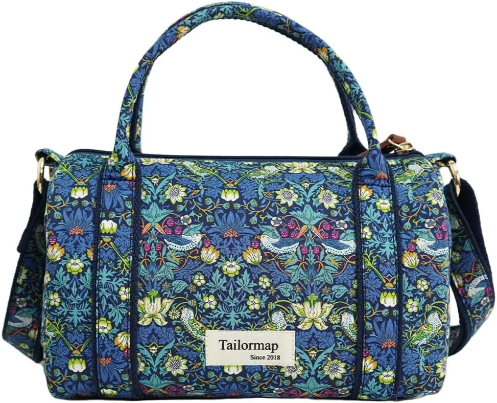 Mini Boston Bag for Women, Handmade Liberty Floral Satchel, Small Lightweight Designer Top Handle Crossbody Purse