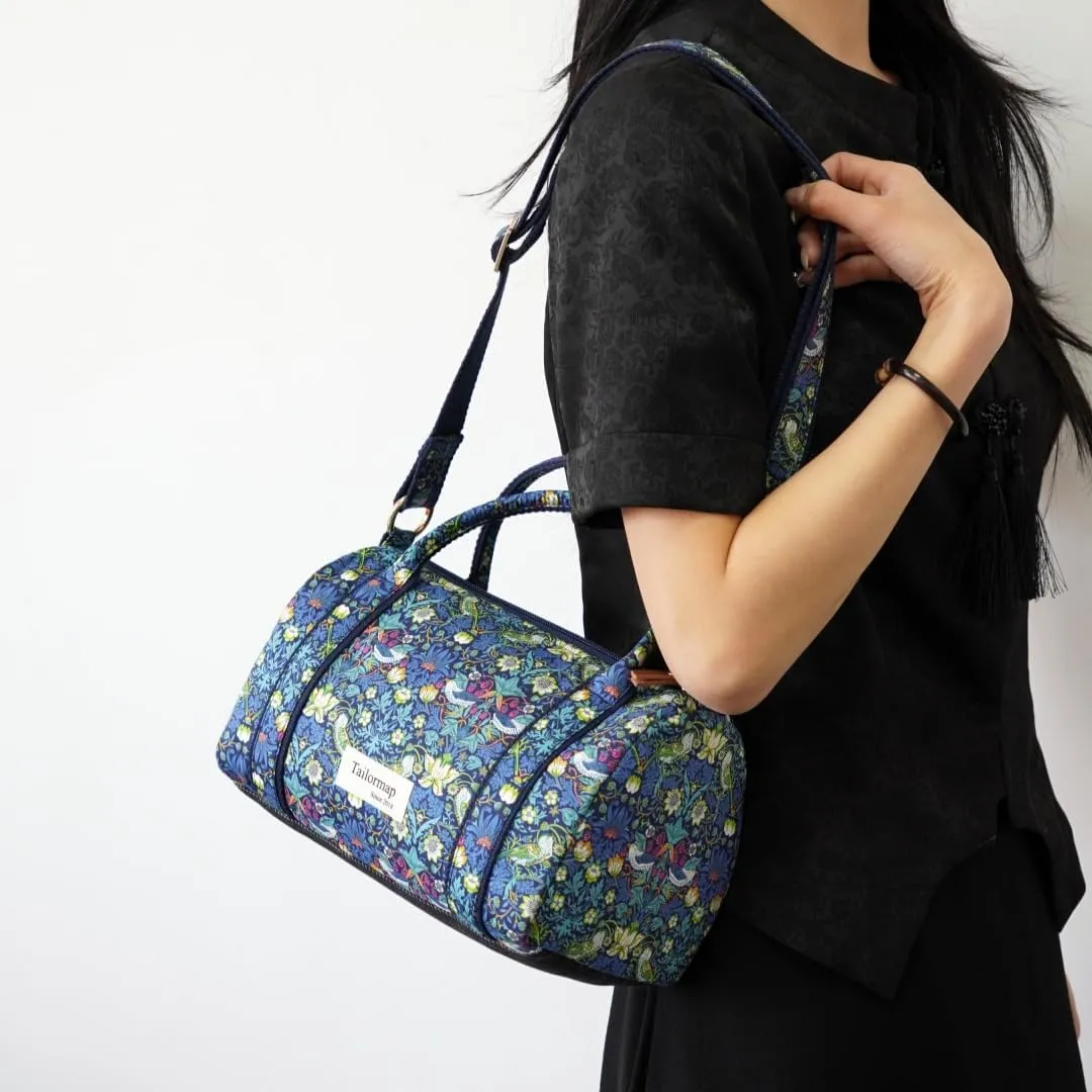 Mini Boston Bag for Women, Handmade Liberty Floral Satchel, Small Lightweight Designer Top Handle Crossbody Purse