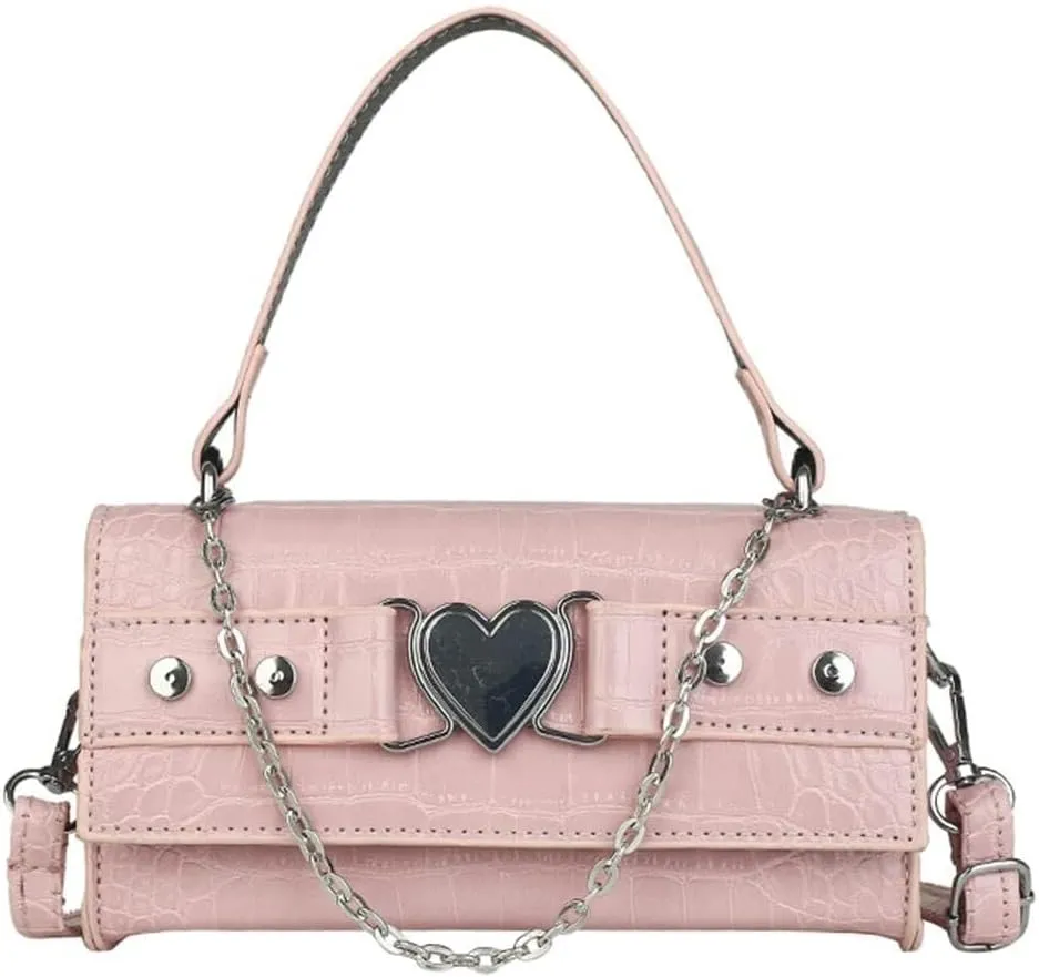 Mini Handbag with Crossbody Strap Gothic Punk Alt Egirl Grunge Bag Trendy Purse Y2K Aesthetic Clutch Cute Hobo