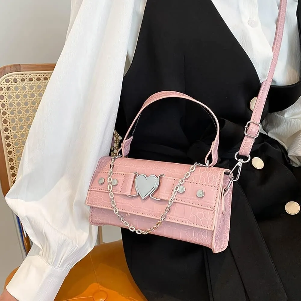 Mini Handbag with Crossbody Strap Gothic Punk Alt Egirl Grunge Bag Trendy Purse Y2K Aesthetic Clutch Cute Hobo