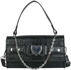 Mini Handbag with Crossbody Strap Gothic Punk Alt Egirl Grunge Bag Trendy Purse Y2K Aesthetic Clutch Cute Hobo
