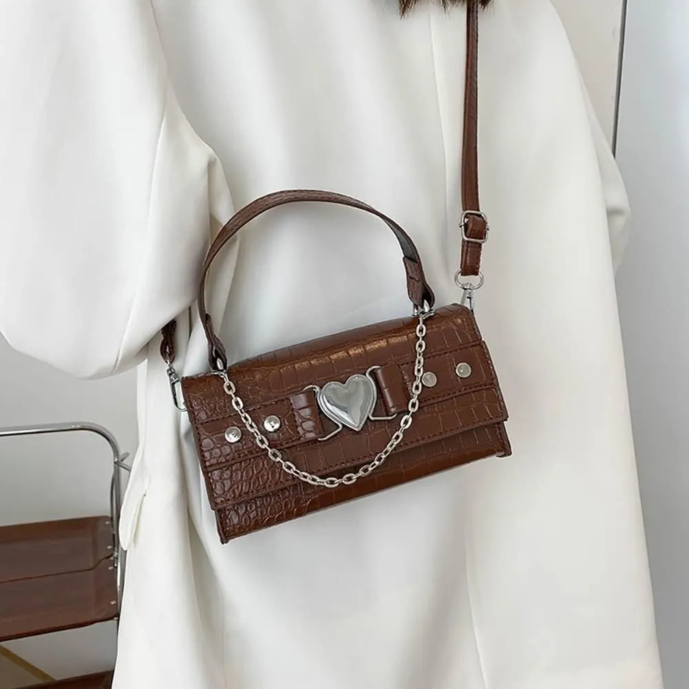 Mini Handbag with Crossbody Strap Gothic Punk Alt Egirl Grunge Bag Trendy Purse Y2K Aesthetic Clutch Cute Hobo