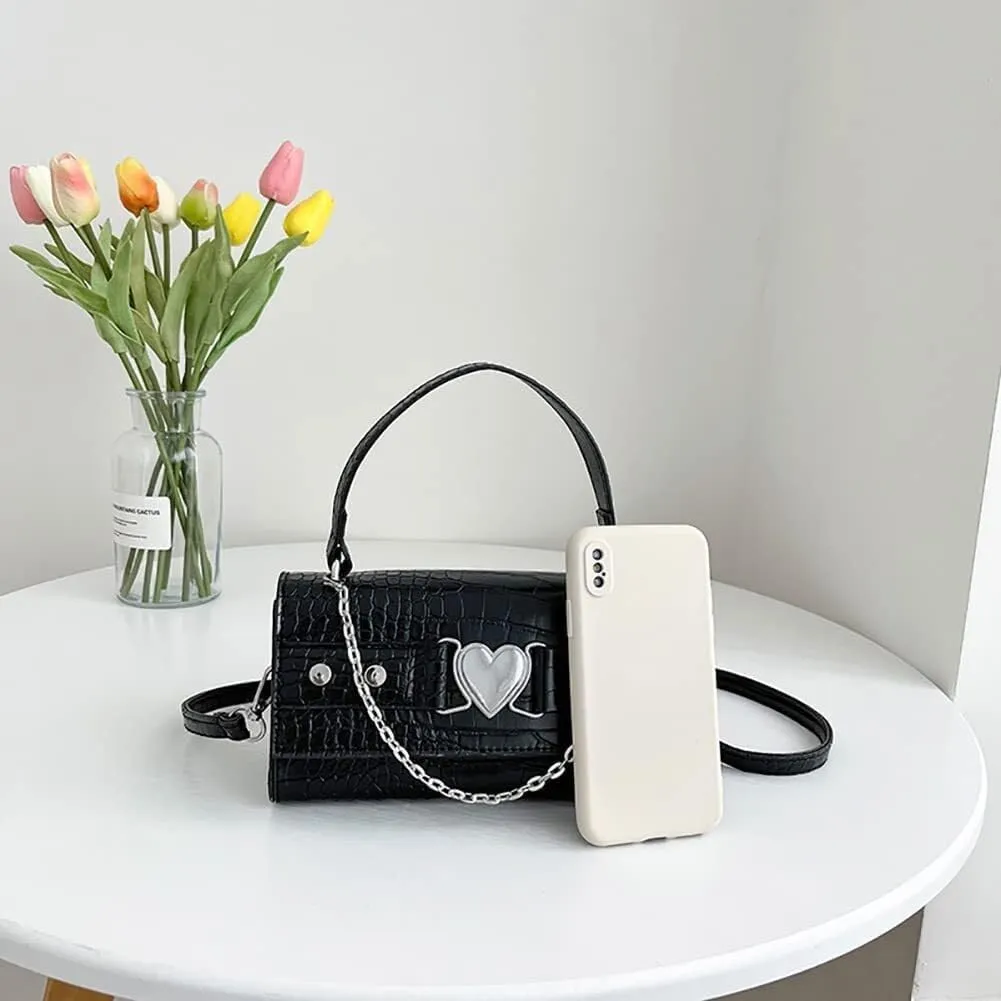 Mini Handbag with Crossbody Strap Gothic Punk Alt Egirl Grunge Bag Trendy Purse Y2K Aesthetic Clutch Cute Hobo