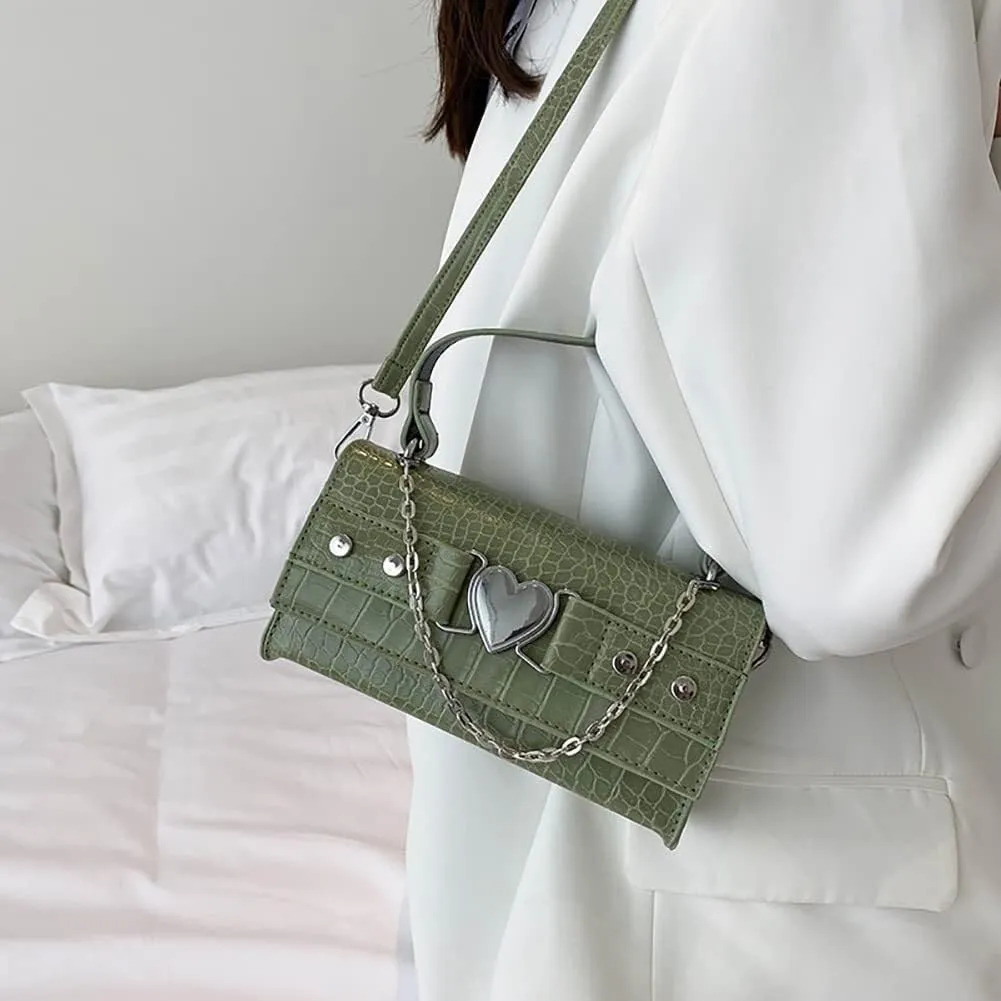 Mini Handbag with Crossbody Strap Gothic Punk Alt Egirl Grunge Bag Trendy Purse Y2K Aesthetic Clutch Cute Hobo