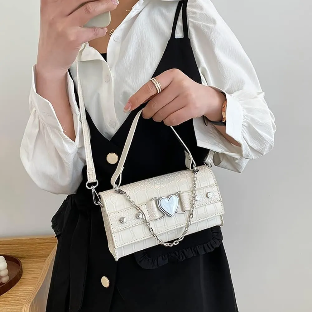 Mini Handbag with Crossbody Strap Gothic Punk Alt Egirl Grunge Bag Trendy Purse Y2K Aesthetic Clutch Cute Hobo