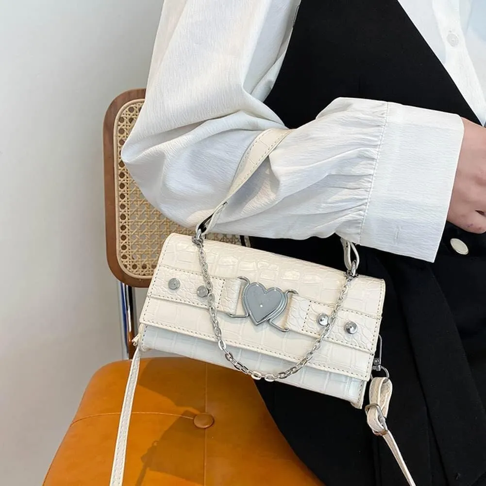 Mini Handbag with Crossbody Strap Gothic Punk Alt Egirl Grunge Bag Trendy Purse Y2K Aesthetic Clutch Cute Hobo