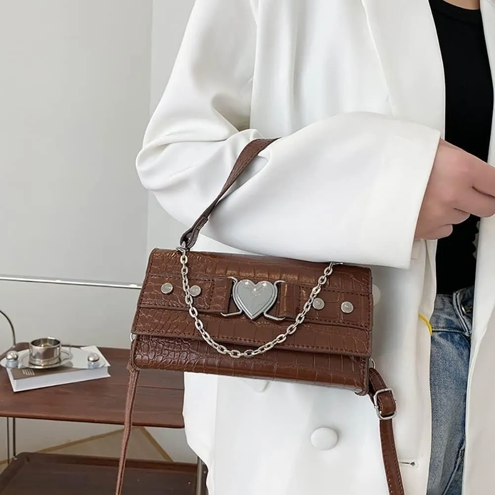 Mini Handbag with Crossbody Strap Gothic Punk Alt Egirl Grunge Bag Trendy Purse Y2K Aesthetic Clutch Cute Hobo