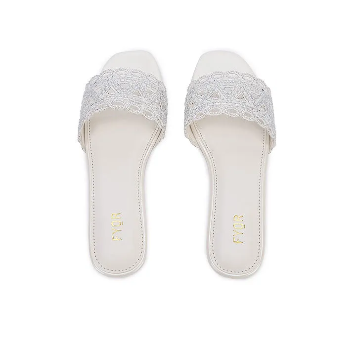 Mirror Cut Embellished Slide Sandal MY 319