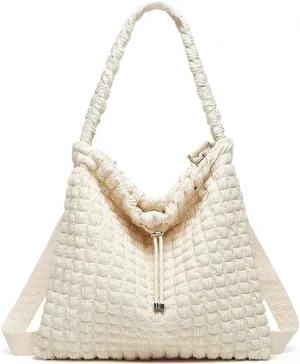 Molodo Shoulder Bags for Women Stylish Bubble Vegan Leather Pochette Slouchy Satchel Bag Hobo Purse 2024