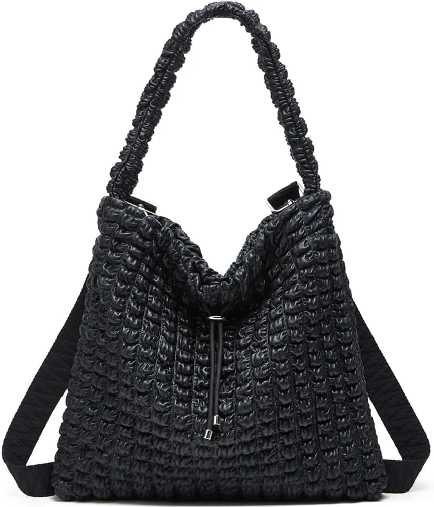 Molodo Shoulder Bags for Women Stylish Bubble Vegan Leather Pochette Slouchy Satchel Bag Hobo Purse 2024