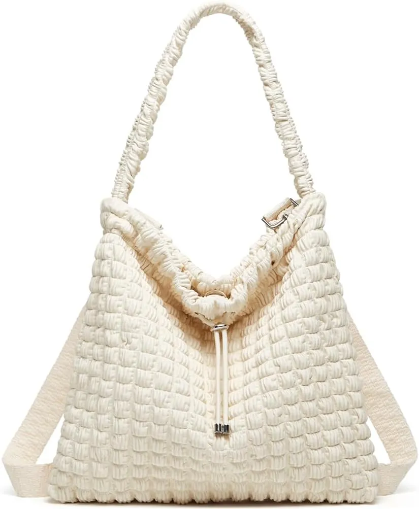 Molodo Shoulder Bags for Women Stylish Bubble Vegan Leather Pochette Slouchy Satchel Bag Hobo Purse 2024
