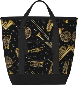 Musical Instruments Women's tote bags and reusable women's beach bags are suitable for travel insulation and cooling bags.