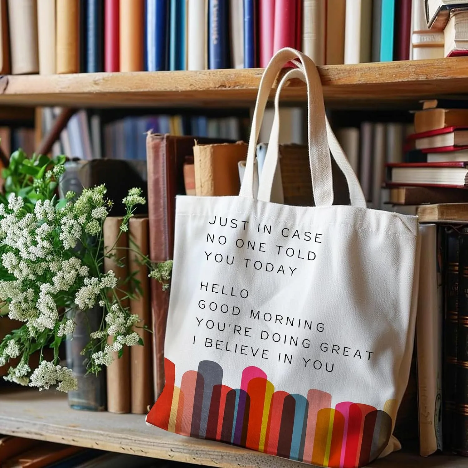 NATSUNO Canvas Tote Bag,Science Graduation Gifts,Tote Bags for Women,Reusable Grocery Bags