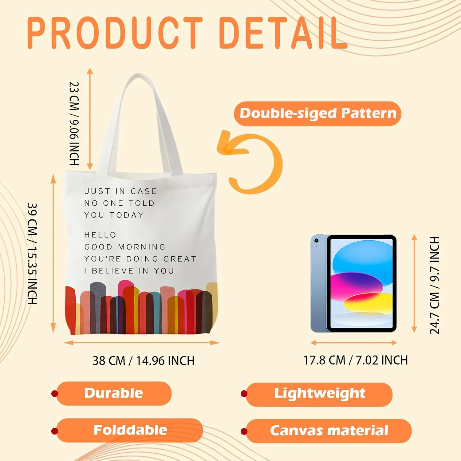 NATSUNO Canvas Tote Bag,Science Graduation Gifts,Tote Bags for Women,Reusable Grocery Bags