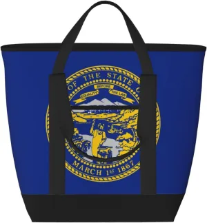 Nebraska Flag Women's tote bags and reusable women's beach bags are suitable for travel insulation and cooling bags.