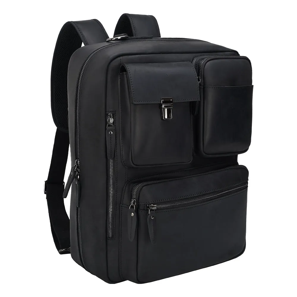 New design vintage style men business convertible leather briefcase laptop messenger bag for men