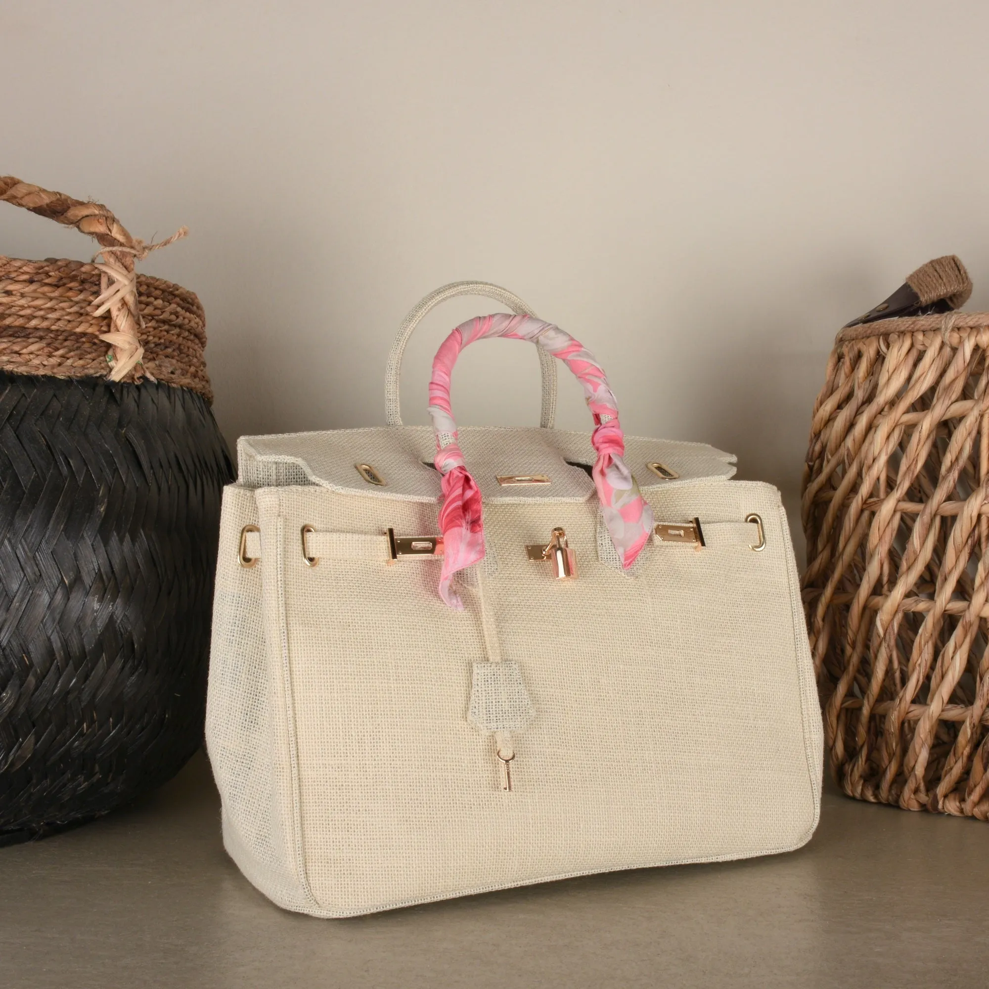 NIKRIB Bag 100% Jute Rayon Ribbon