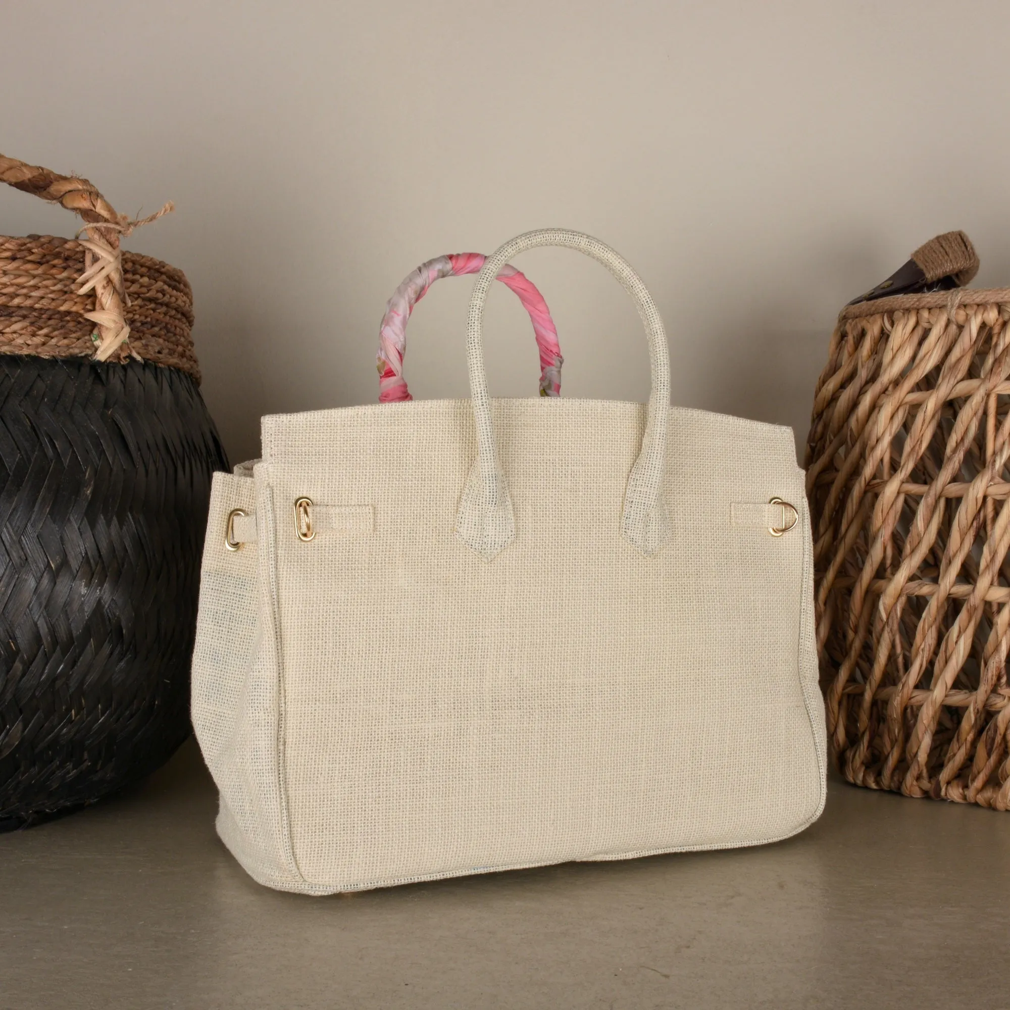 NIKRIB Bag 100% Jute Rayon Ribbon