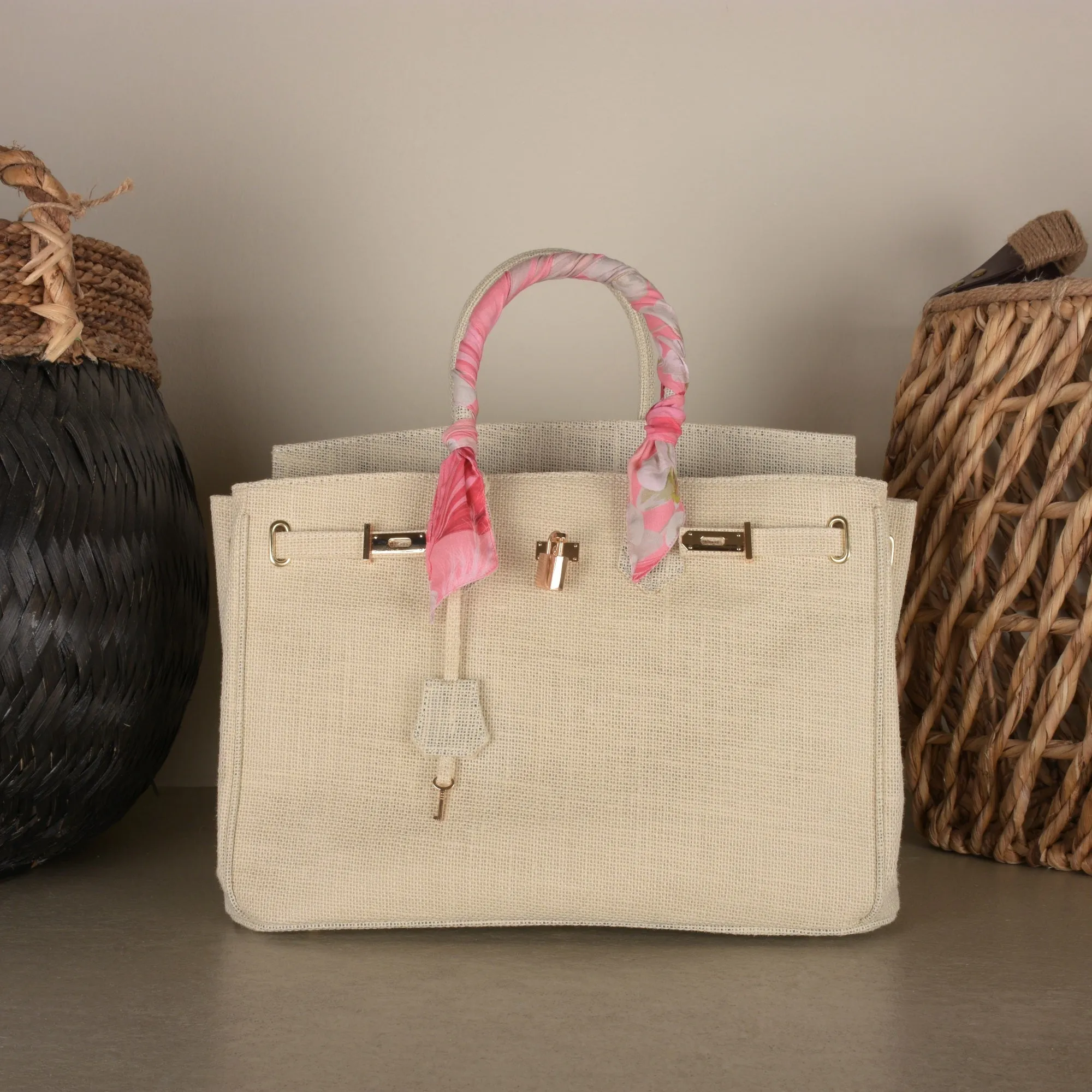 NIKRIB Bag 100% Jute Rayon Ribbon